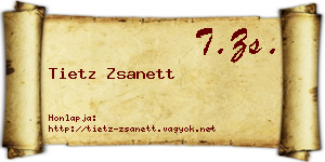 Tietz Zsanett névjegykártya